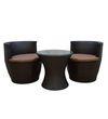 Burnie Wicker Table And Chair Set In Brown Dual Tone Finish