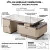 The Horizon Executive Dual Tier MDF Coffee Table Warm Metallic Taupe
