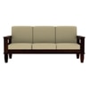 Madhavi 3 Seater Wooden Sofa (Creame Colour, Walnut Finish)