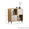 Hexa Engineered Wood Bookshelf Multipurpose Storage Rack in Giant Wood and Frosty White Colour