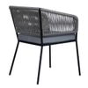 Bostan Outdoor Table Set with 1 Table and 2 Chairs Gun Metal In Grey