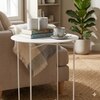 Scandinavian Xever Steel Side Table in White Colour