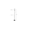 Ewan Glass Floor Lamp with Black Iron Base