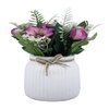 Artificial Pink And Purple Anemone Buttercup Flowers With Ceramic Pot