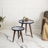 Warli Chitra Round Nesting Tables with Wooden Legs, Side Tables, Wooden Tables, Living Room Decor by A Tiny Mistake