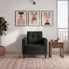 Winston 1 Seater Fabric Sofa in Asphalt Grey Colour
