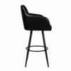 Doe Buck Luxury Faux Leather Counter Height Bar Stool in Black Colour
