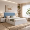 Yantra Engineered Wood Queen  Size Bed With Hydraulic Storage (Melamine Finish, White Colour)