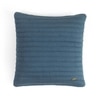 Stripes Steel Blue Quilted Knitted Cushion Cover  16X16 Inches