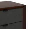 Martino Upholstered Solid Wood Bedside Table in Dark Walnut Finish