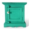 Queens Sheesham Wood Bedside Table in Antique Green Finish