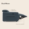 Linaro Leather Two Seater Double Motor Recliner In Blue Colour