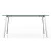 Carmen 6 Seater Glass Top Dining Table In Silver Finish
