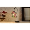 Multicolor Mosaic Glass Zig Zag Curvy Table lamp with Iron Base (EN12)