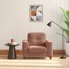 Verona Premium 1 Seater Fabric Sofa in Mocha Mouse Velvet Colour