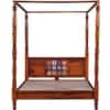 Rangrez Sheesham Wood King Size Non Storage Poster Bed in Honey Oak Finish
