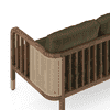 Taran 3 Seater Wooden Sofa in Deep Olive Velvet Colour
