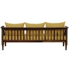 Heston 3 Seater Seater Wooden Sofa in Yellow Fabric