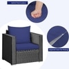Carry Bird Wicker Patio Furniture Outdoor Balcony Chairs In Black And Navy Blue Colour
