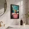 The Castle Decor Cute Leopard Pink Bathtub Bathroom Wall Art 8x12 Inch