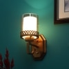 Eliante Modern Wall Lights Mild Steel & Glass Material Antique Gold & Champaign Finish