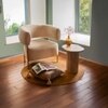 Linn Pearl Solid Wood Side Table in White Colour