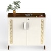 Brooklyn Engineered Wood Shoe Cabinet with Brown Maple & White finish