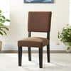 Newport wood Dining Chair in Taupe Brown Velvet Upholstery with MAHAGONY FINISH