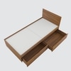 Ashton Single Bed with Right Side Pull Out Drawer Storage in Exotic Teak Finish
