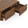 Olen Solid Wood Rectangular Storage Coffee Table In Amber Walnut Finish