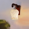 Devansh Solid Wood Electric Wall Light in Brown Colour with Multi Shade Count of 1 Light