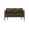 Taran 2 Seater Wooden Sofa in Deep Olive Velvet Colour
