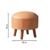 Brick Brown Faux Leather Ottoman Set Of 2