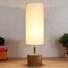 Juliana off-white cotton & solid wood table lamp