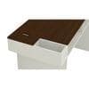 Ariana Study Desk with Shelves and Covered Storage cum Wire Extension Box in Ivory Coffee Walnut Colour