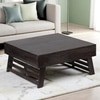 Bradford Sheesham Wood Coffee Table With Foldable Legs In Mahogany Finish