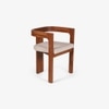 Attica Solid Wood Dining Chair with Arm in Beige Colour