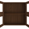 Romano Wall Mounted Glass Display Cabinet in Coffee Walnut Colour