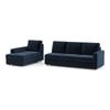 Apollo Compact Fabric Sectional Compact Sofa (Colour : Cobalt, Cushion : Soft, Back Type : Regular, Seating Capacity : Left Aligned 3 Seater + Left Aligned Chaise)