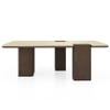 Muro Rectangular Marble Coffee Table In Danish Walnut Finish
