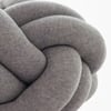 Nodo Cotton Knitted Decorative Grey Knot Pillow 11 x 11 Inches