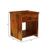 Woodcut Solid Wood Bedside Table in Honey Finish