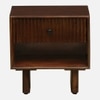 Elvara Solid Wood Bedside Table in Tobacco Finish