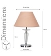 Viso Chrome Finish Metal And Clear Crystal Glass Table Lamp With Beige Cotton Shade