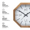 Modern Octagonal Wooden Wall Clock with Sharp Linear Indices