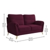 Osbert Velvet 2 Seater Sofa in red wine Color