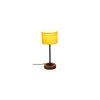 Duncan Yellow Fabric Shade Table Lamp with Natural Wood & Iron Base