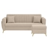 Daraco Velvet L shape 4 Seater Sofa in Cream Color