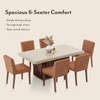 Gabriele Onyx 6 Seater Pedestal Dining Table With Set Of 6 Ludo Dining Chairs