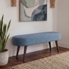 Onda Solid Wood Bench In Mango Walnut Finish and Ocean Weave Colour